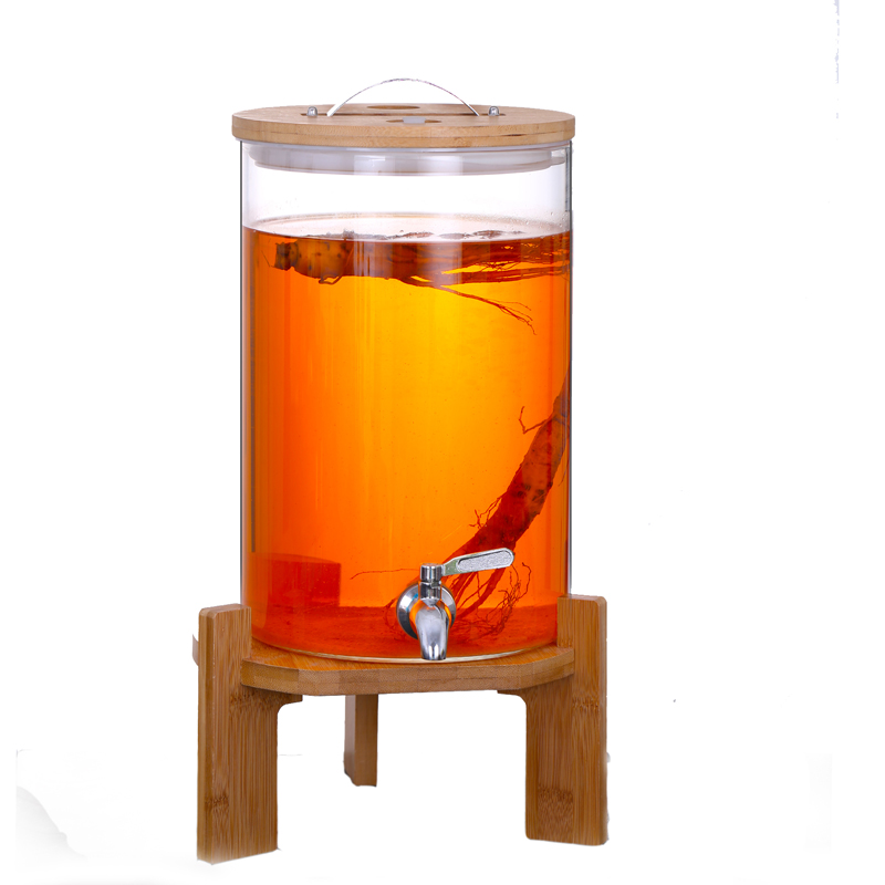 2500ml Environmental sealed glass jar creative wood covered tea jars