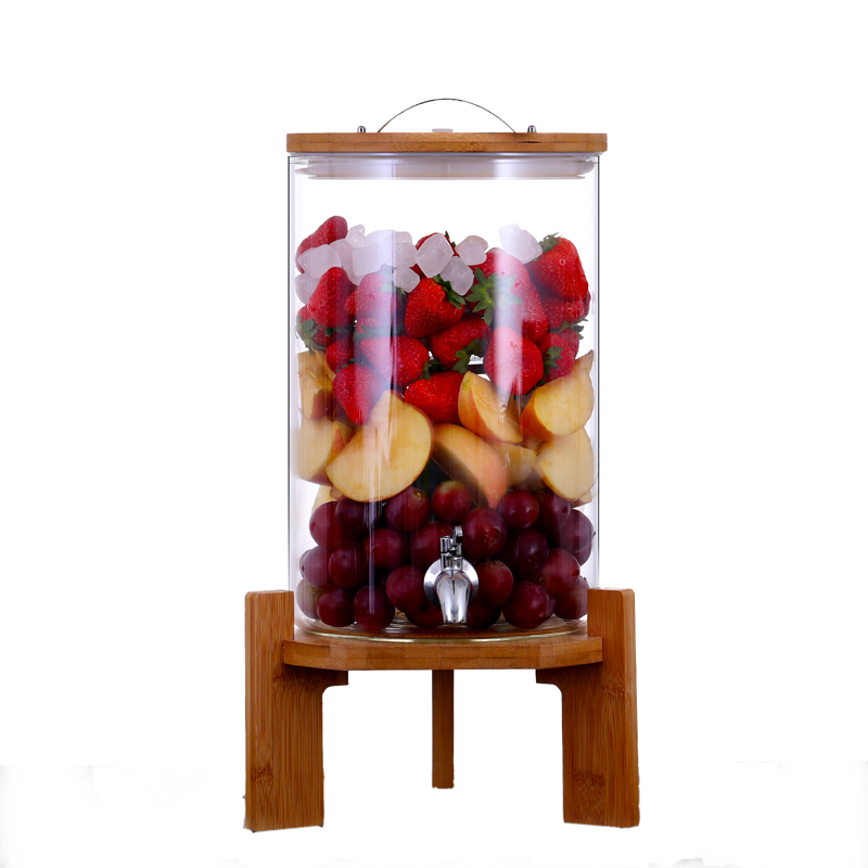 2500ml Environmental sealed glass jar creative wood covered tea jars