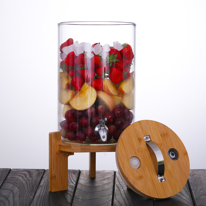 2500ml Environmental sealed glass jar creative wood covered tea jars