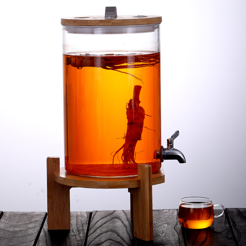 2500ml Environmental sealed glass jar creative wood covered tea jars