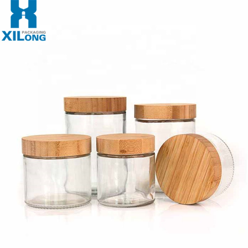 250G Empty Eco-Friendly Refillable Wide Mouth Glass Cosmetic Cream Jar