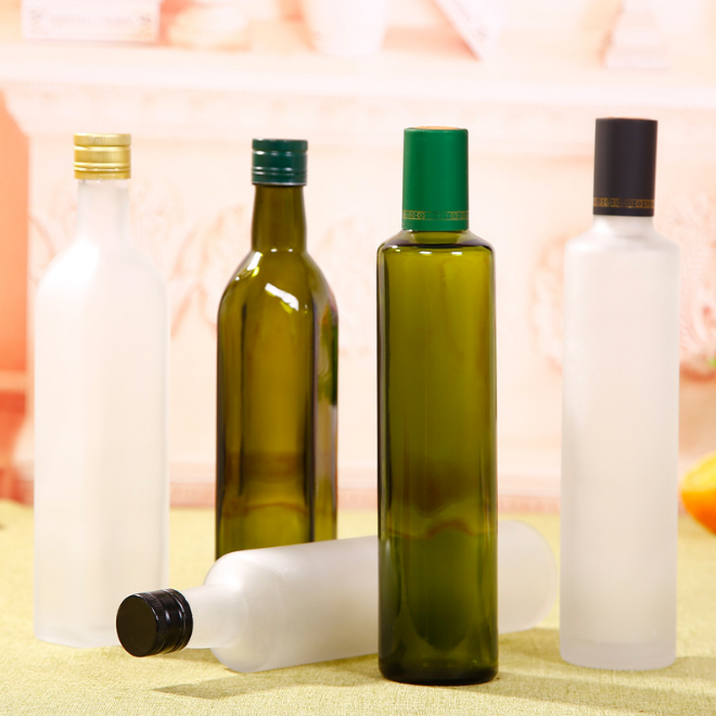 250ML 500ML 750ML Square Glass Cooking Olive Oil Bottle Vinegar Sauce Bottle For Oiler Cruet