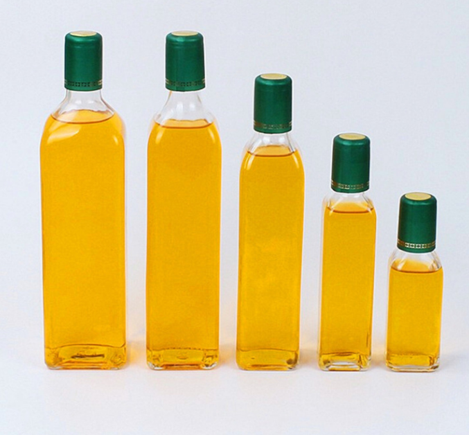 250ML 500ML 750ML Square Glass Cooking Olive Oil Bottle Vinegar Sauce Bottle For Oiler Cruet