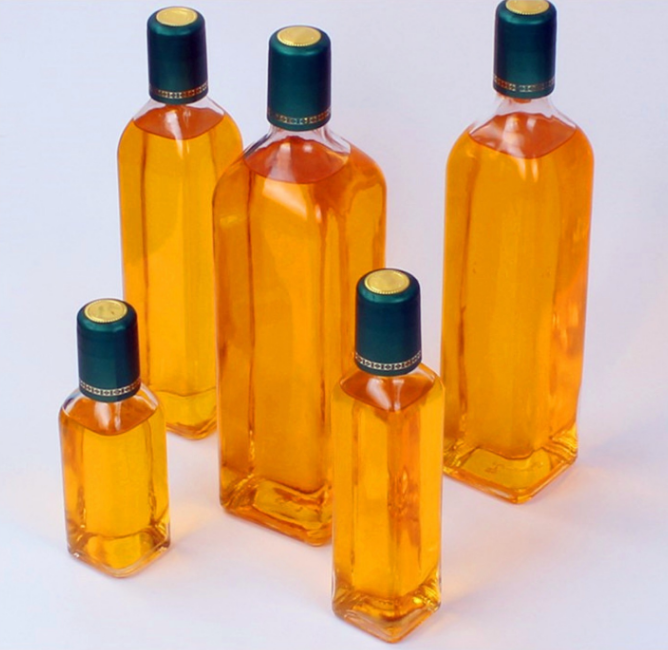 250ML 500ML 750ML Square Glass Cooking Olive Oil Bottle Vinegar Sauce Bottle For Oiler Cruet
