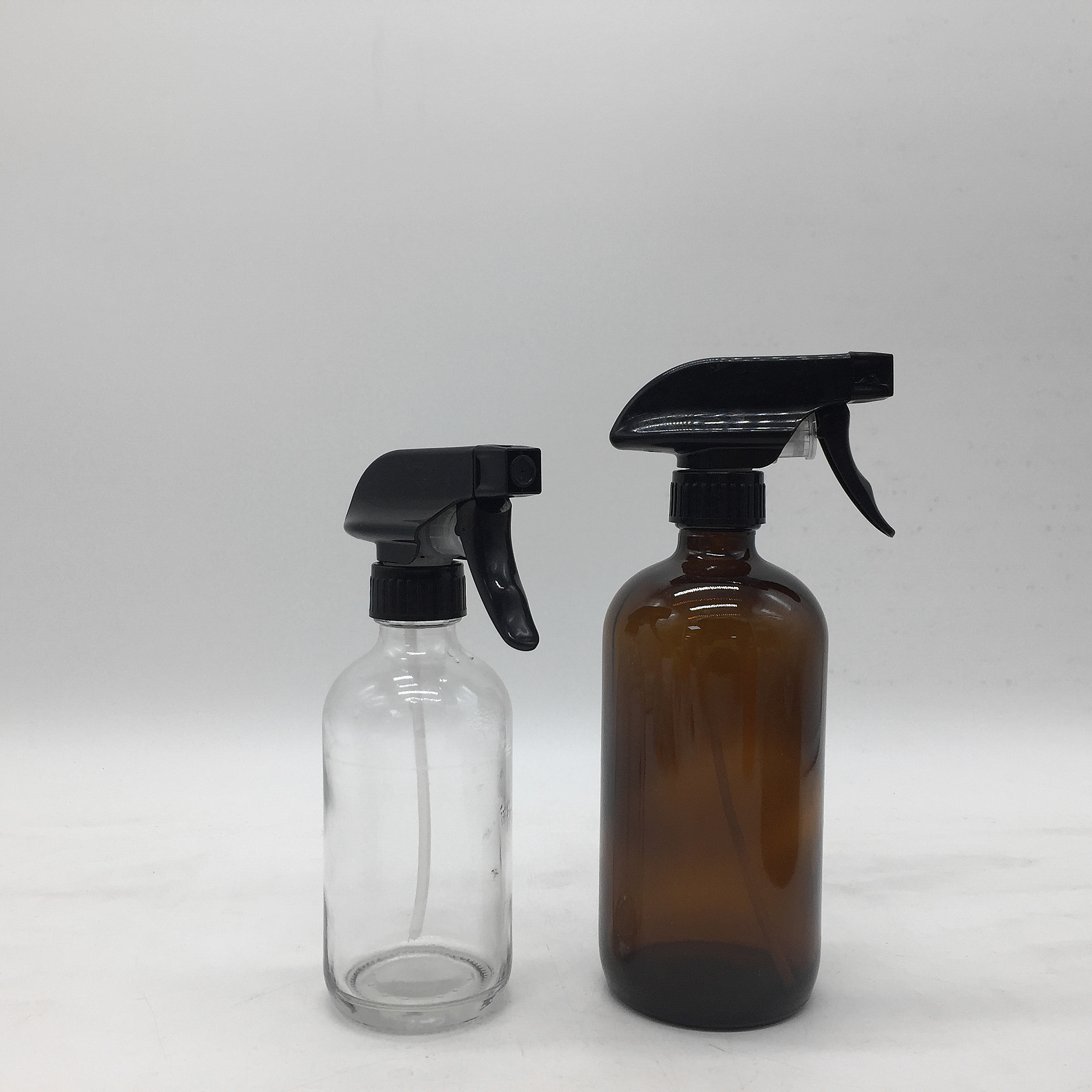 250ML 500ML Black Color Frosted Boston Round Glass Dropper Bottle With Spray Pump