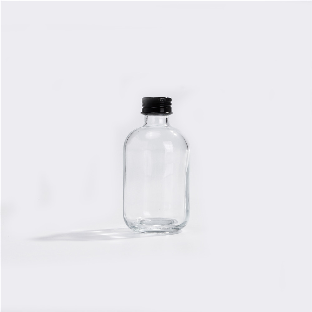 250ML Boston Round Cold Brew Coffee Beverage Glass Bottle With Metal or Plastic Lid