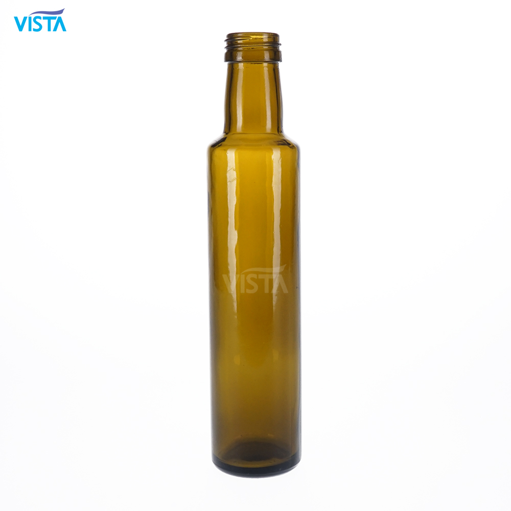 250ML DORICA AMBER DARK ANTIQUE GREEN OLIVE OIL BOTTLE