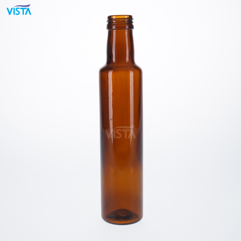 250ML DORICA AMBER DARK ANTIQUE GREEN OLIVE OIL BOTTLE