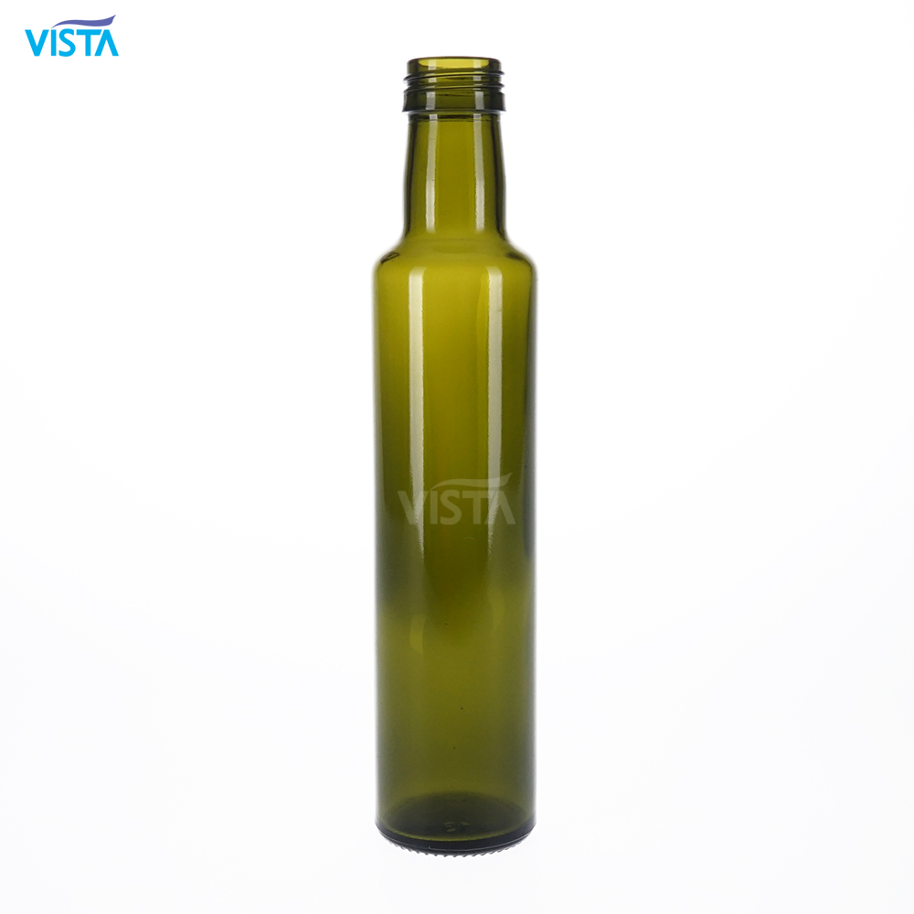 250ML DORICA AMBER DARK ANTIQUE GREEN OLIVE OIL BOTTLE