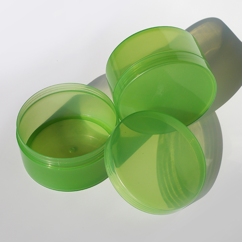 250ML green plastic jar round sweet jars plastic empty jars and tube for cosmetics products