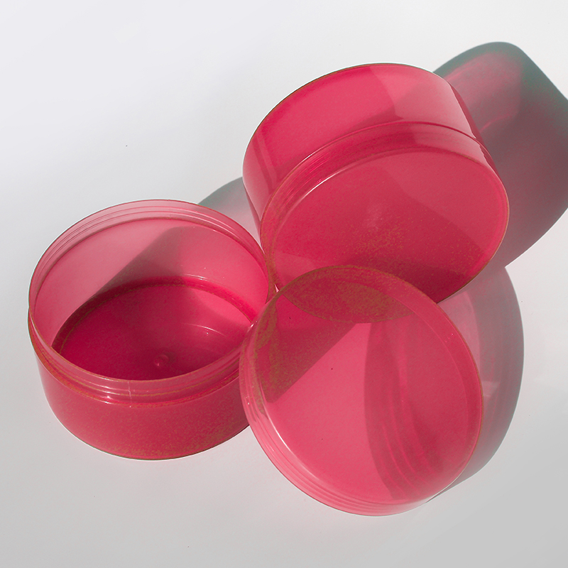 250ML red plastic round biodegradable cream jar plastic jar hinge lid packaging beauty jar