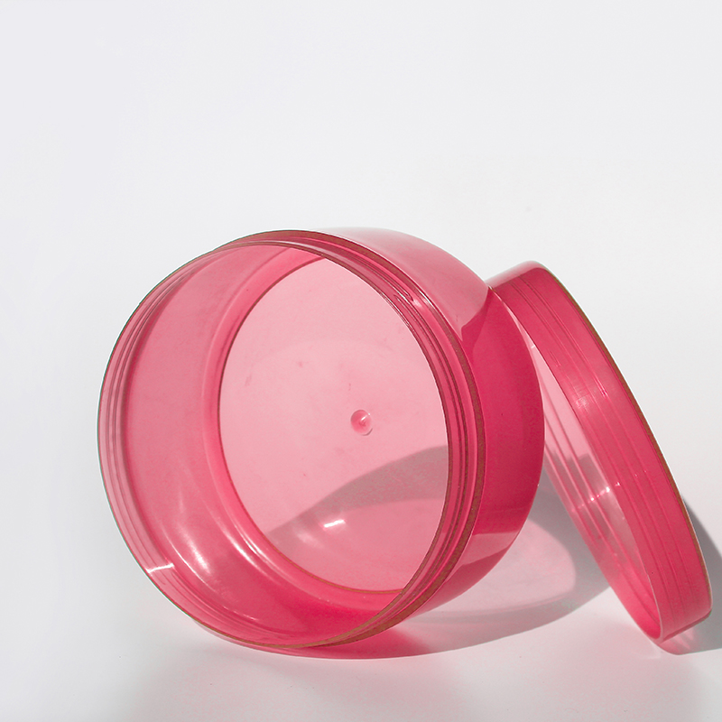250ML red plastic round biodegradable cream jar plastic jar hinge lid packaging beauty jar