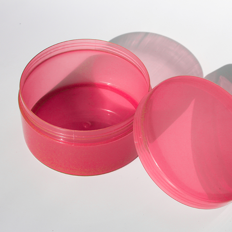 250ML red plastic round biodegradable cream jar plastic jar hinge lid packaging beauty jar
