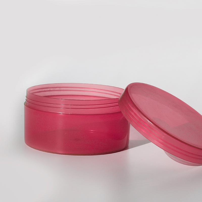 250ML red plastic round biodegradable cream jar plastic jar hinge lid packaging beauty jar