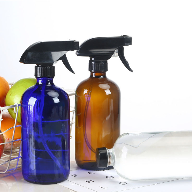 250Ml 500Ml Bathroom Glass Bottle Airless Spray Pump Amber Soap Glass Bottle With 28Mm Cosmetic Lotion Pump