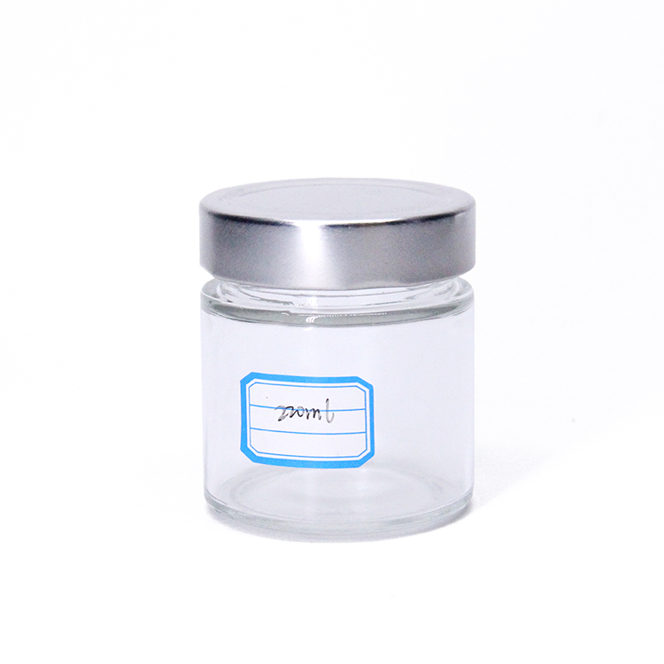 250Ml Straight Sided Round Clear Glass Honey Food Jam Jar