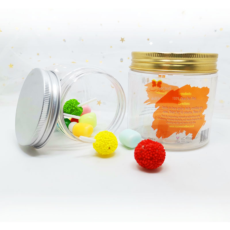 250g 500g 300g 4 oz 8oz 16oz 32 oz clear pet plastic frosted jar gold lids
