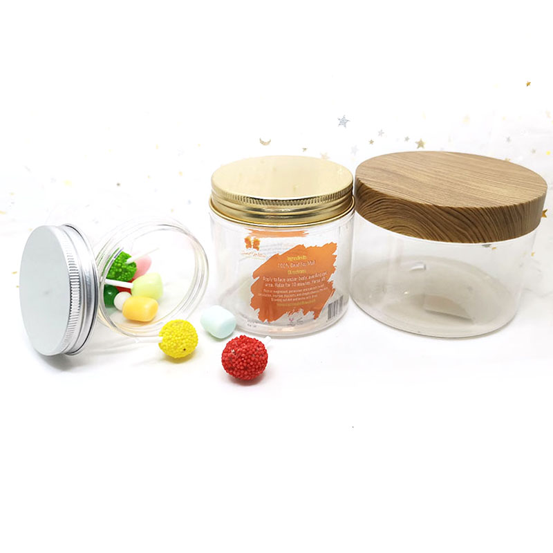 250g 500g 300g 4 oz 8oz 16oz 32 oz clear pet plastic frosted jar gold lids