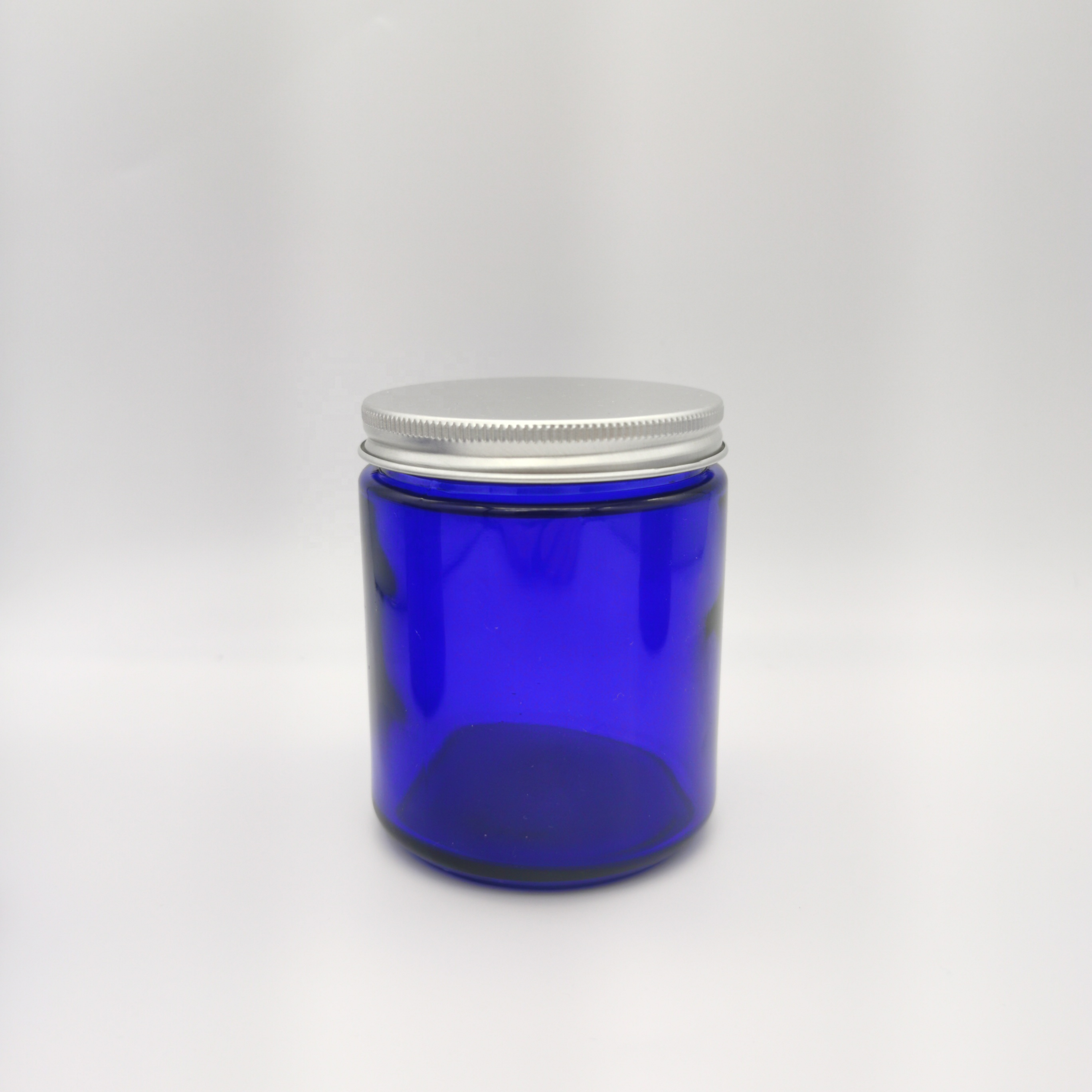 250g Cobalt Blue Empty Glass Candle Jar for Candle Making with Lids