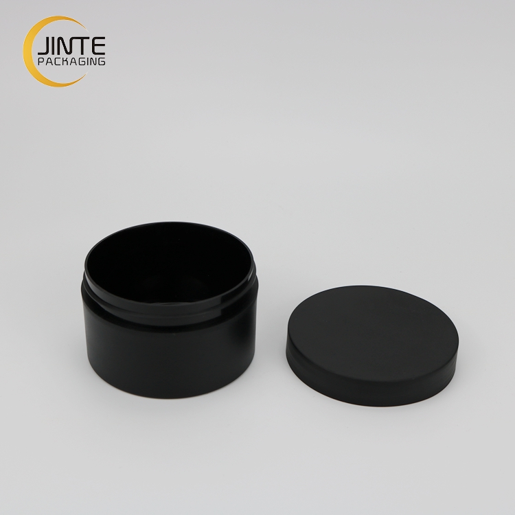 250g Cosmetic Packaging Matte Black Plastic PP Face Cream Jar