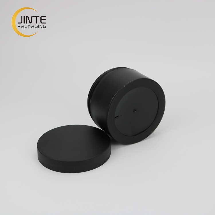 250g Cosmetic Packaging Matte Black Plastic PP Face Cream Jar
