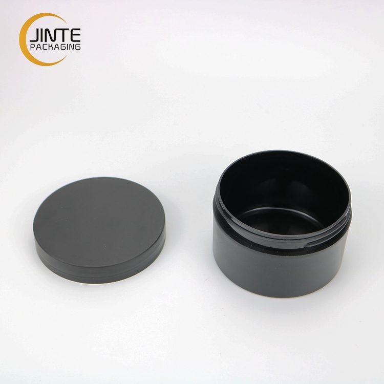 250g Cosmetic Packaging Matte Black Plastic PP Face Cream Jar