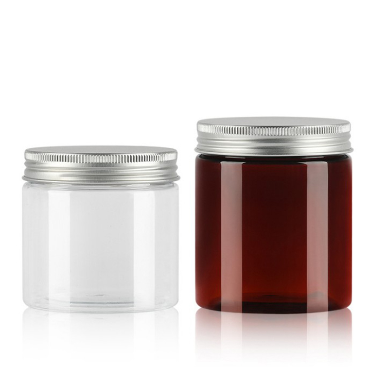 250g Low MOQ empty clear amber blue color jar for men cream body