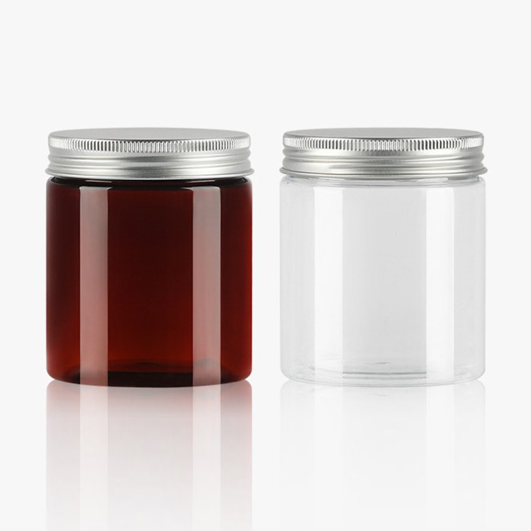 250g Low MOQ empty clear amber blue color jar for men cream body