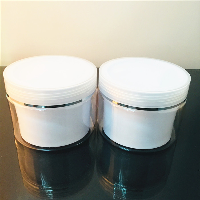 250g clear PET PP double wall layer cosmetic cream container jar