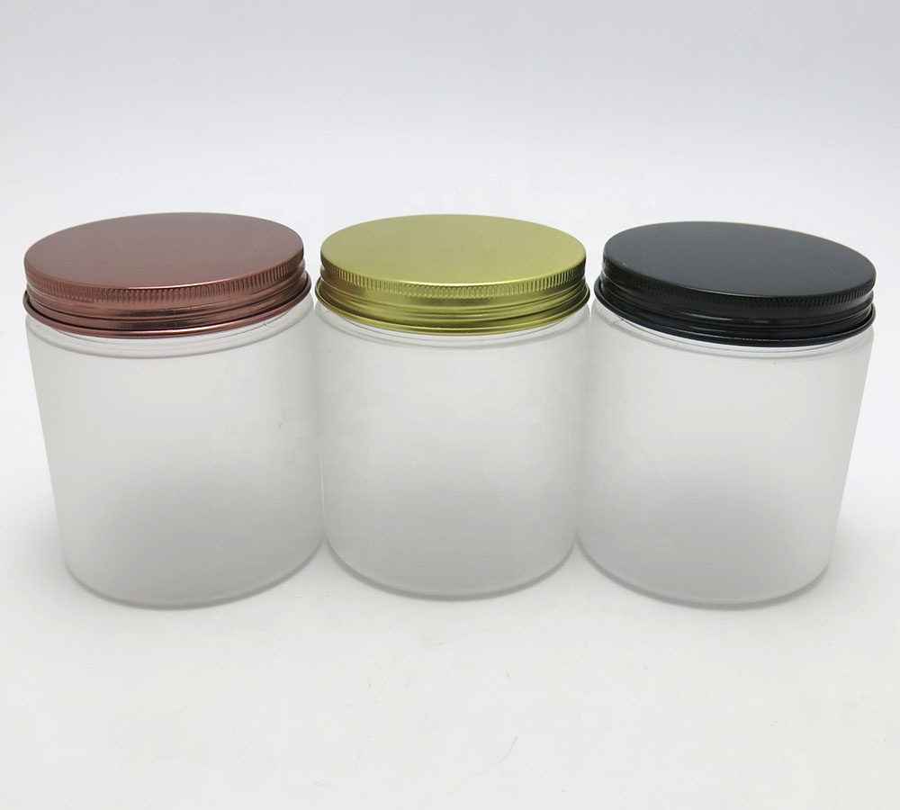 250g frosted cosmetic cream container with black,bronze,gold lid