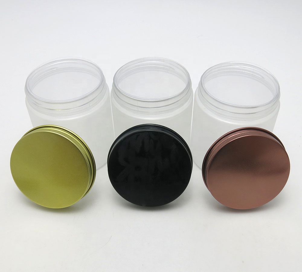 250g frosted cosmetic cream container with black,bronze,gold lid