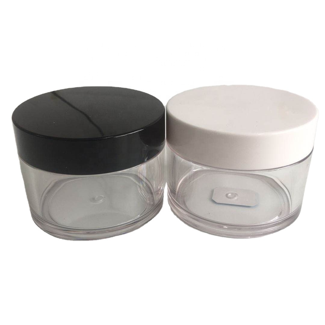 250g petg thick wall cream jar with black or white plastic cap, accept custom