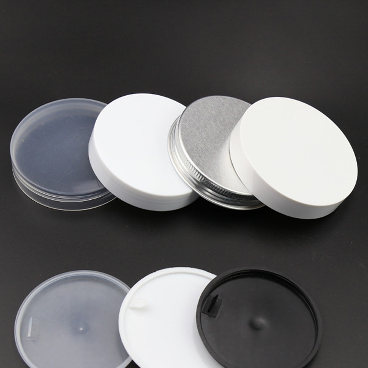 250g wholesale white black plastic round jar container with screw cap