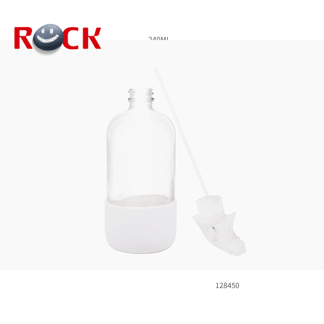 250ml 16oz silicone sleeve liquid alcohol spray glass boston bottles with trigger