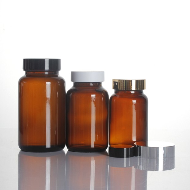 250ml 250 cc 300ml 300 cc amber medical wide mouth glass bottle