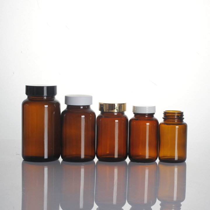 250ml 250 cc 300ml 300 cc amber medical wide mouth glass bottle