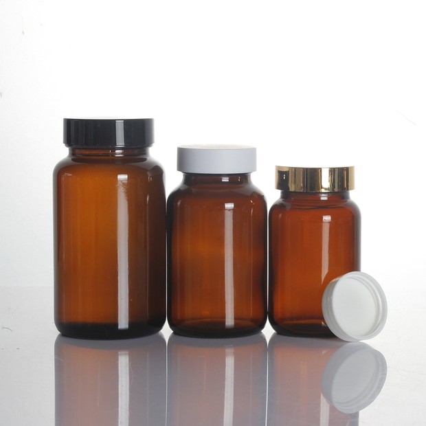 250ml 250 cc 300ml 300 cc amber medical wide mouth glass bottle