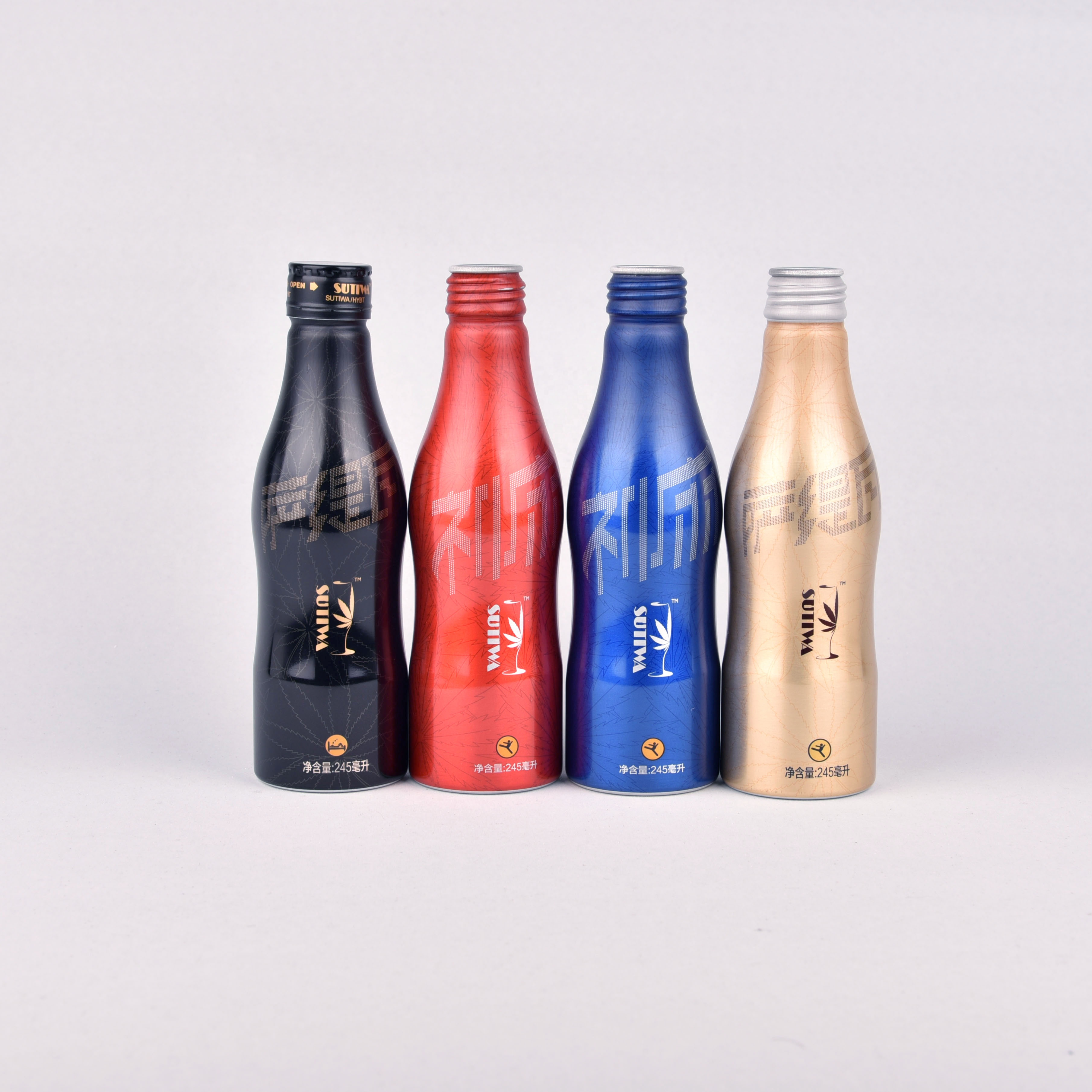 250ml 280ml 300ml free samples soda aluminum bottles for carbonated beverage coke spirit packaging
