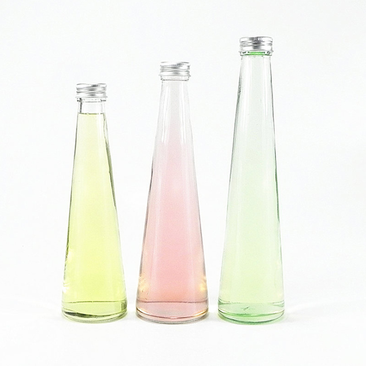 250ml 300ml 330ml Cone Shaped Glass Bottle for Juice &Milk Drinks