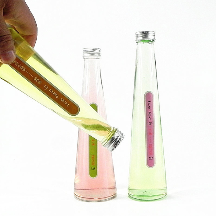 250ml 300ml 330ml Cone Shaped Glass Bottle for Juice &Milk Drinks