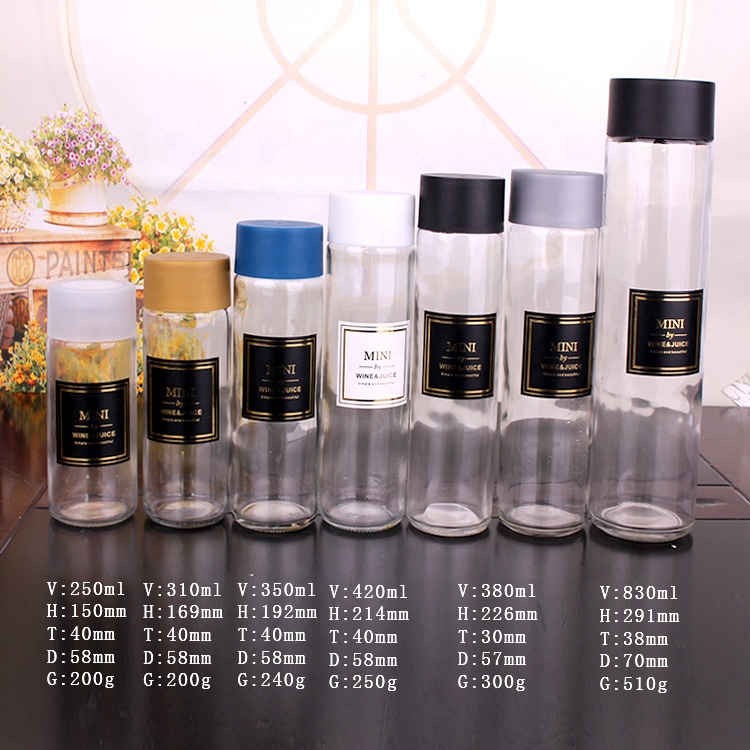 250ml 300ml 350ml 400ml 500ml 800ml empty sports drinking water bottle with Plastic Screw