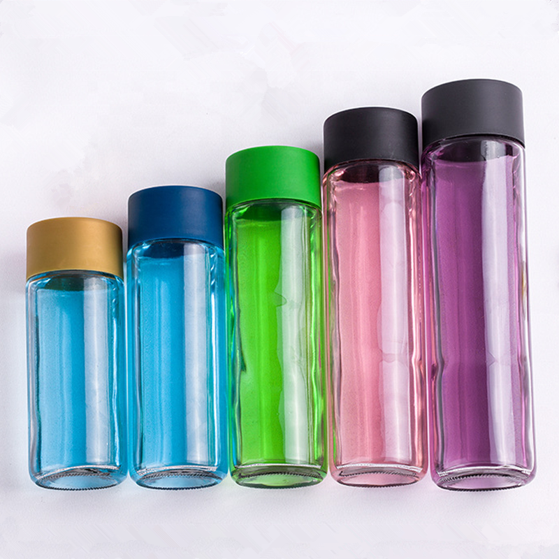 250ml 300ml 350ml 400ml 500ml clear voss stype water glass bottle with cap wholesale
