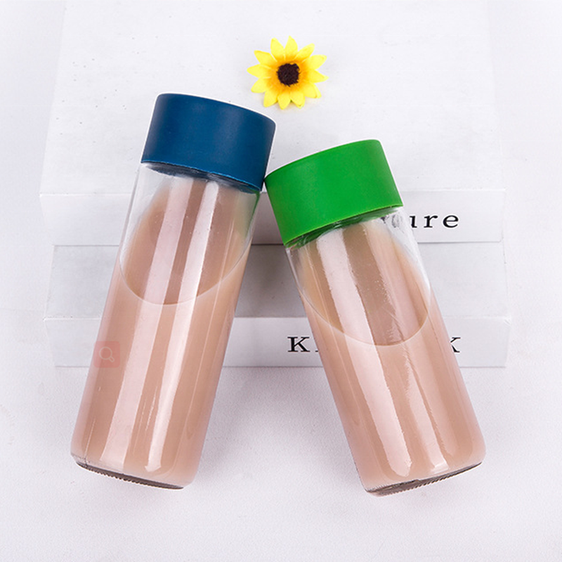 250ml 300ml 350ml 400ml 500ml clear voss stype water glass bottle with cap wholesale