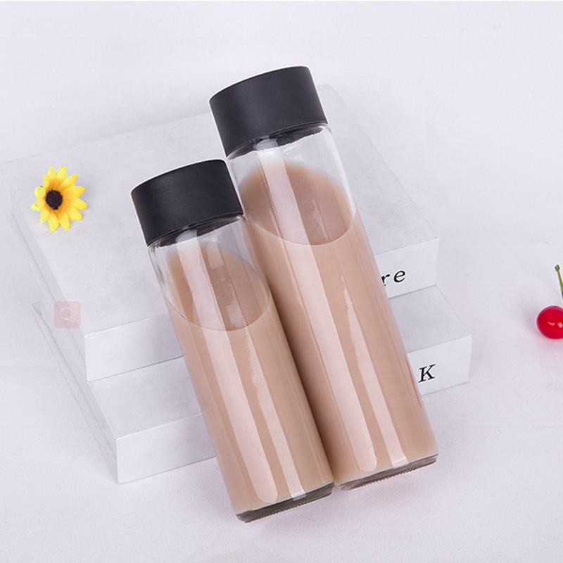 250ml 300ml 350ml 400ml 500ml clear voss stype water glass bottle with cap wholesale