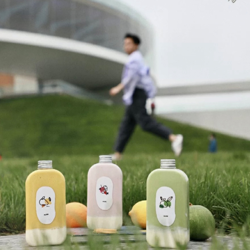 250ml 300ml 350ml 420ml PET transparent plastic beverage bottle reusable disposable milk beverage juice bottle