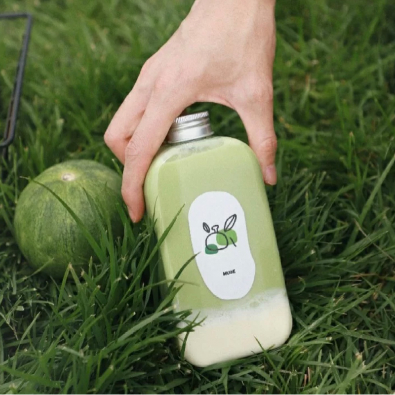 250ml 300ml 350ml 420ml PET transparent plastic beverage bottle reusable disposable milk beverage juice bottle