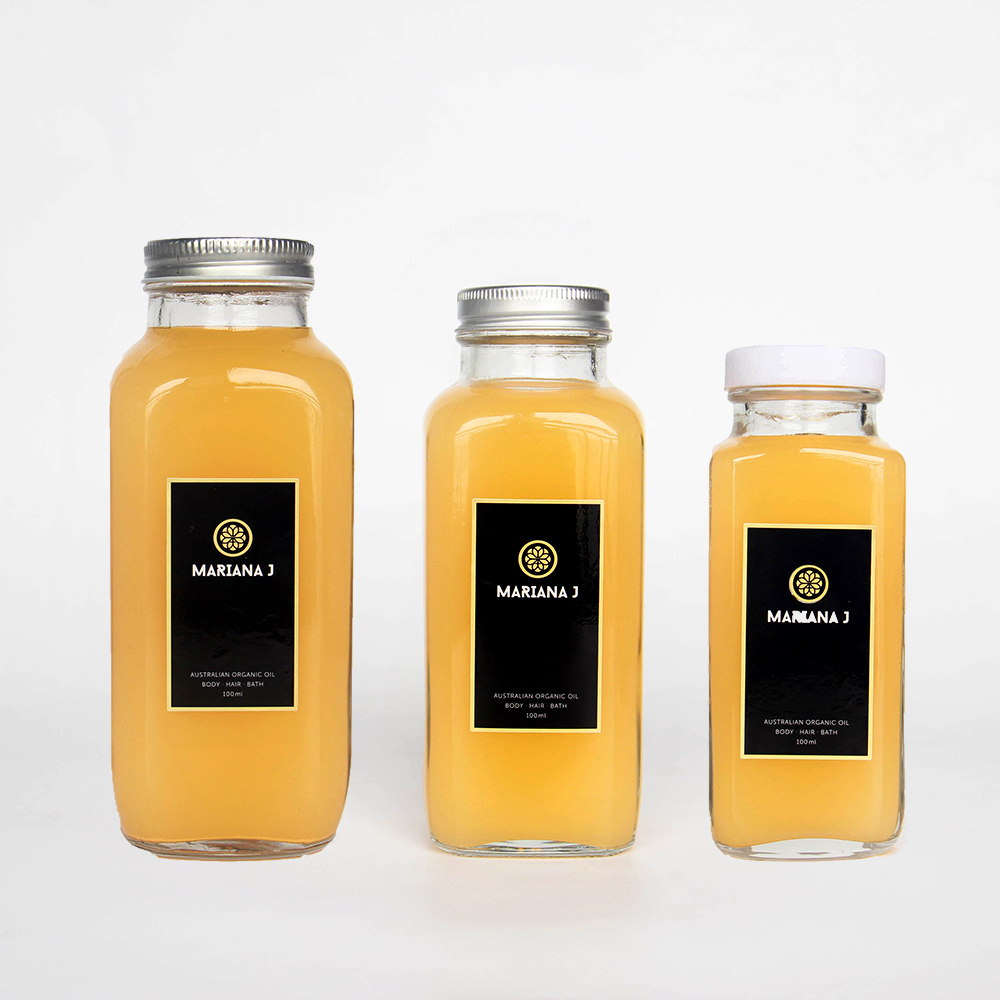 250ml 300ml 350ml 500ml French Square Glass Juice /Milk Bottle With Screw Lids