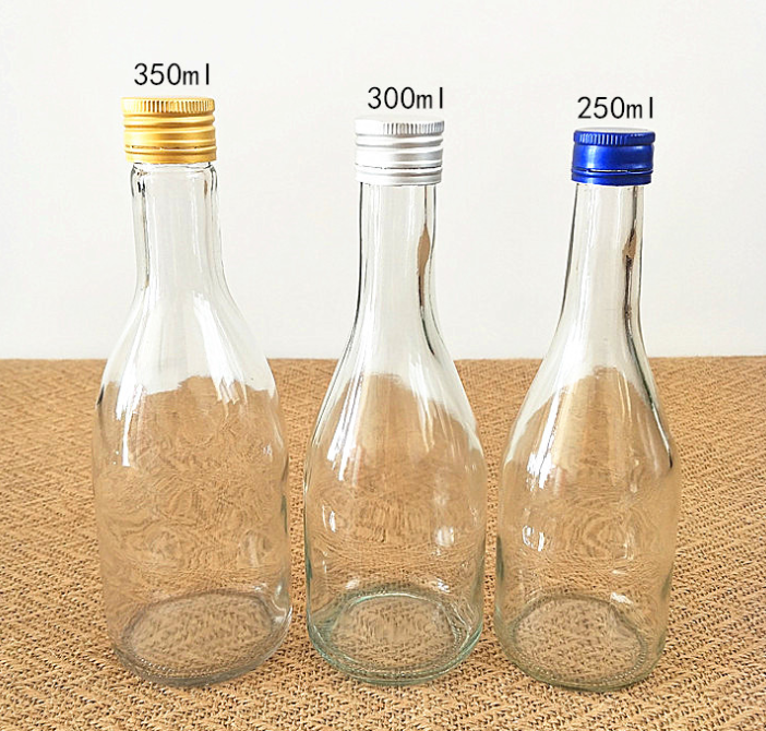 250ml 300ml 350ml Transparent Plum Wine Fruit Wine Beverage Glass Bottle Factory Manufacturer