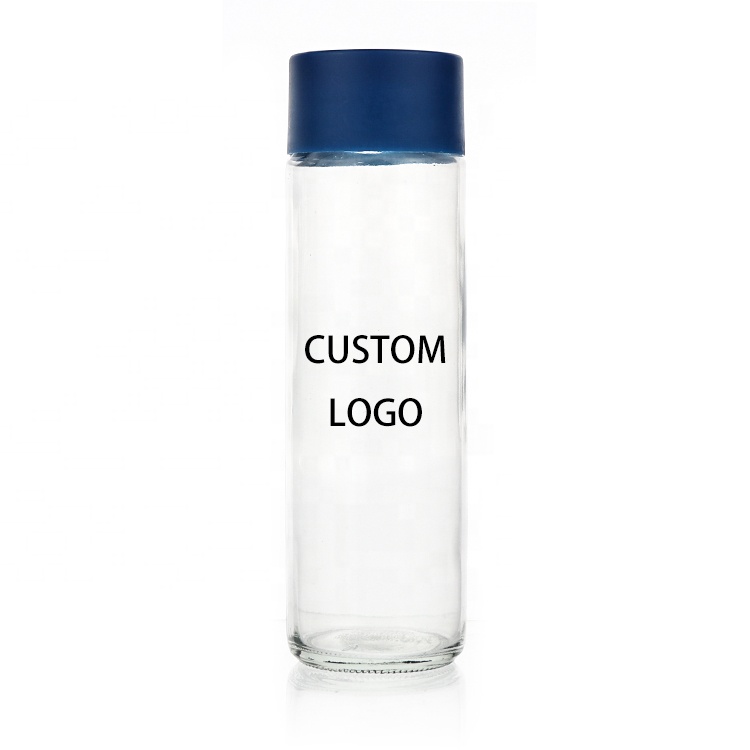 250ml 300ml 400ml 500ml 750ml Tall Thin Glass Juice Bottle Voss Glass Bottles Mineral Water Bottle With Colorful Cover