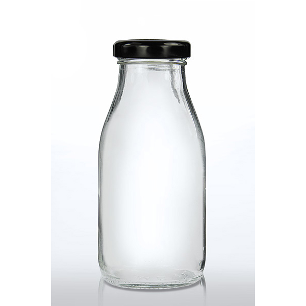 250ml 300ml 500ml 750ml 1L clear glass juice bottle glass milk bottle with metal lids beverage bottle